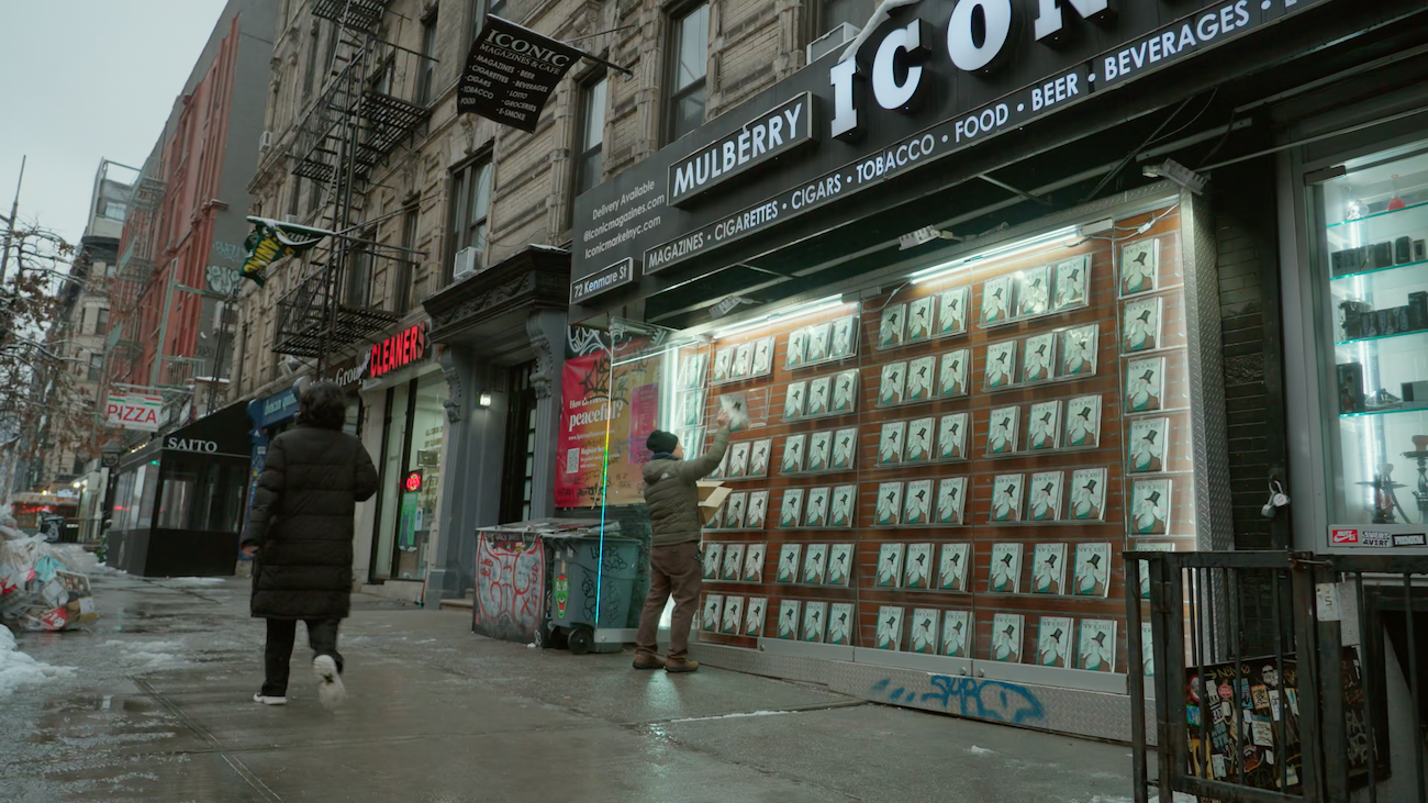 calle con las portadas